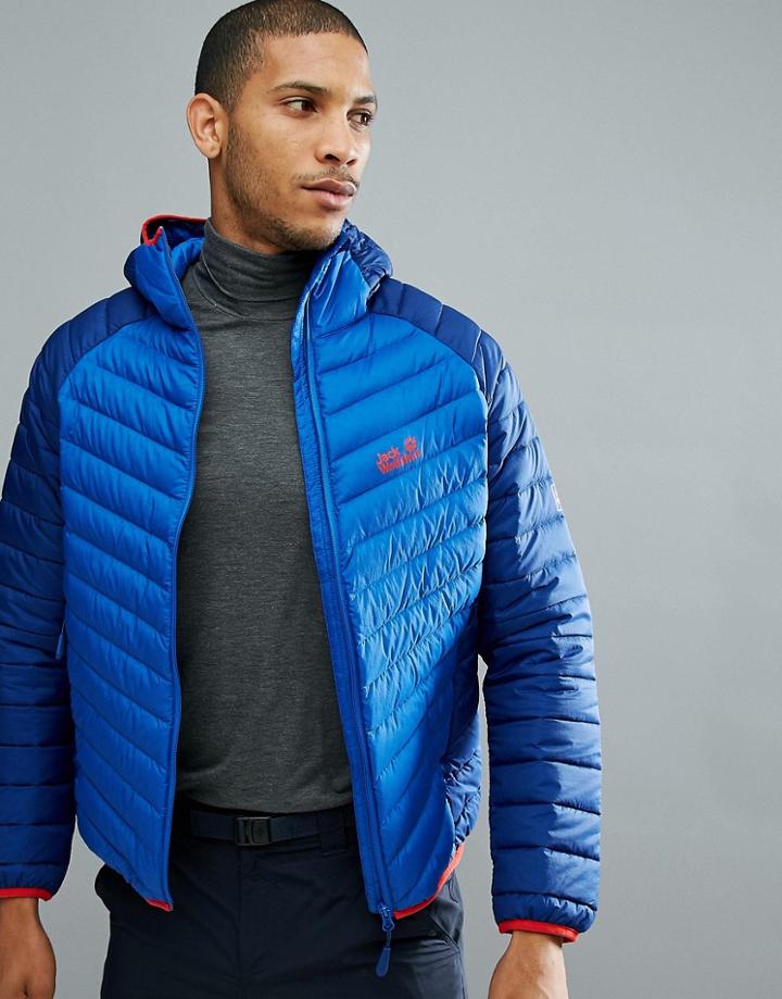 Jack Wolfskin Zenon Storm Puffer Jacket In Costal Blue - Blue