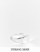 Asos Design Sterling Silver Pinky Ring In Silver
