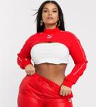 Puma Plus Croppped Sweatshirt In Red Exclusive To Asos