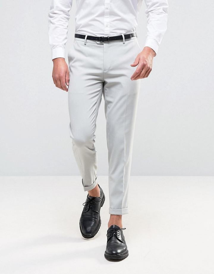 Asos Skinny Smart Pants In Light Blue - Blue