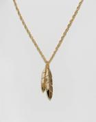 Mister Feather Necklace In Gold - Gold