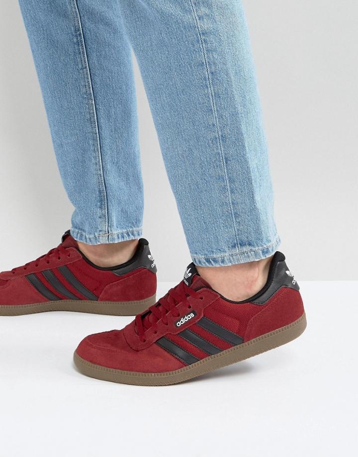 Adidas Skateboarding Leonero Sneakers In Burgundy By4054 - Red