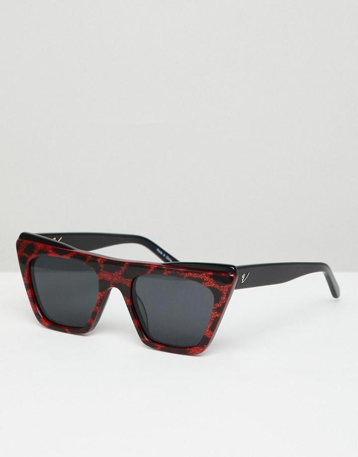Vow London Dakota Square Sunglasses In Red - Red