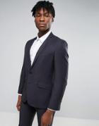 Ben Sherman Slim Fit Suit Jacket In Navy Pin Dot - Gray
