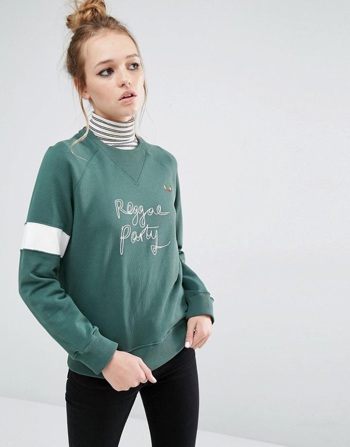 Fred Perry Bella Freud Reggae Party Logo Sweatshirt - Bella Green