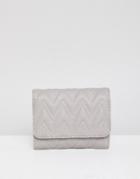 Asos Design Zig Zag Quilt Purse - Gray