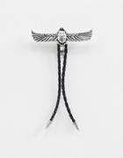 Reclaimed Vintage Wing Collar Brooch In Burnished Silver - Silver