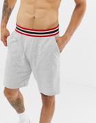 Asos Design Lounge Shorts In Gray With Stripe Waistband - Gray
