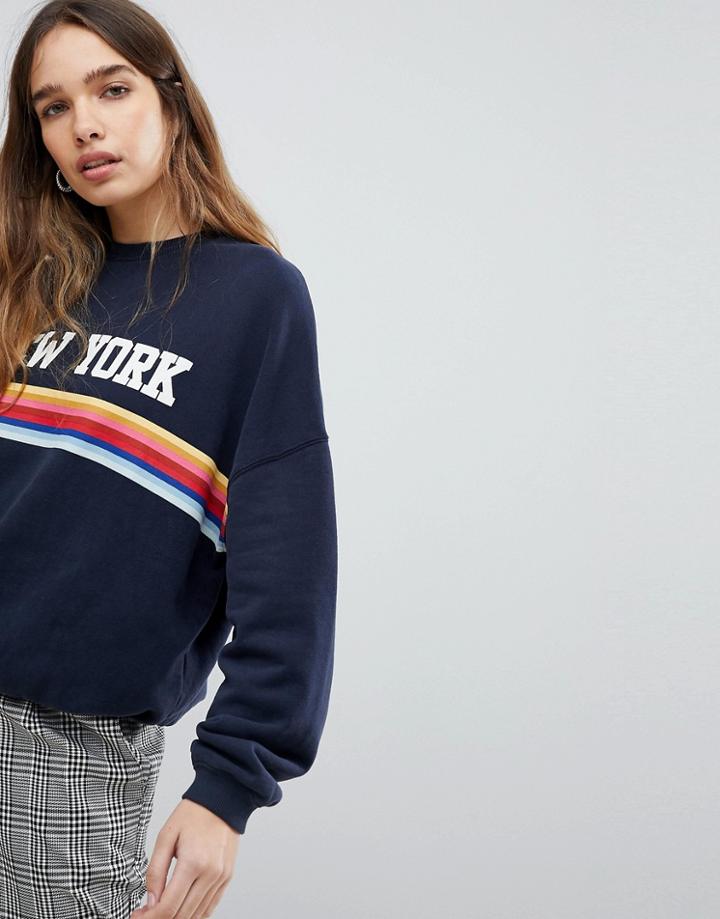 Pull & Bear New York Sweater - Navy
