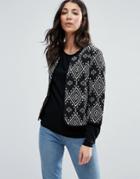 Vero Moda Printed Blazer With Contrast Piping - Multi