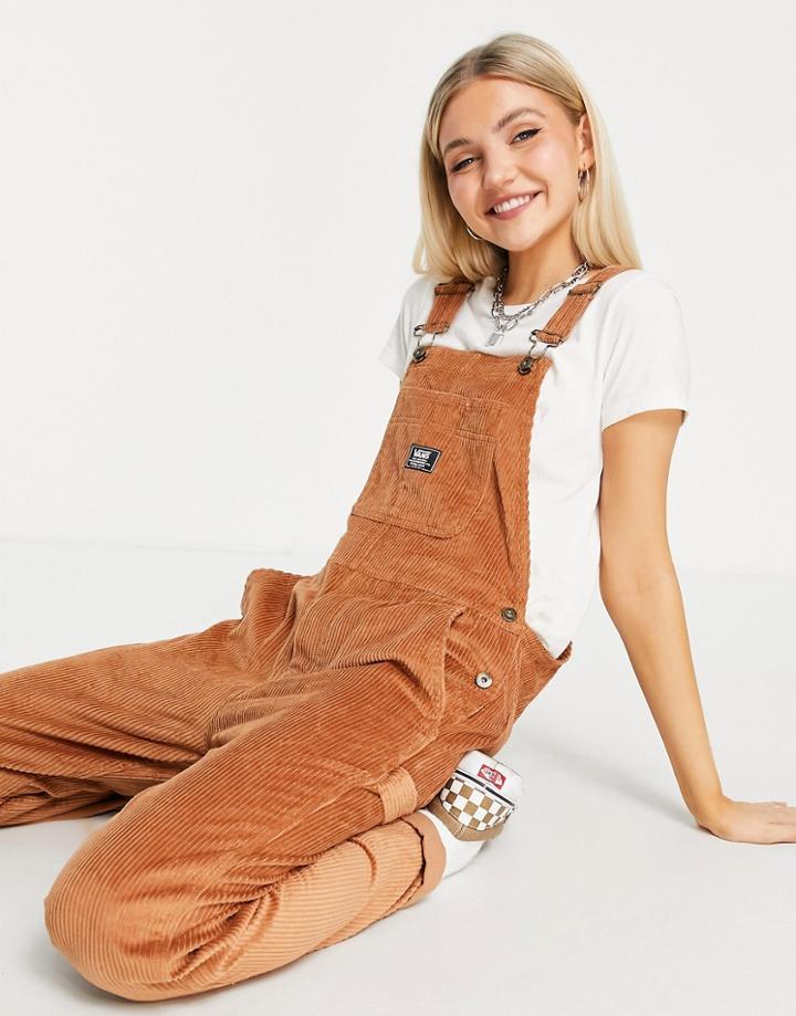 Vans Ground Work Cord Overalls In Argan Oil Tan-brown