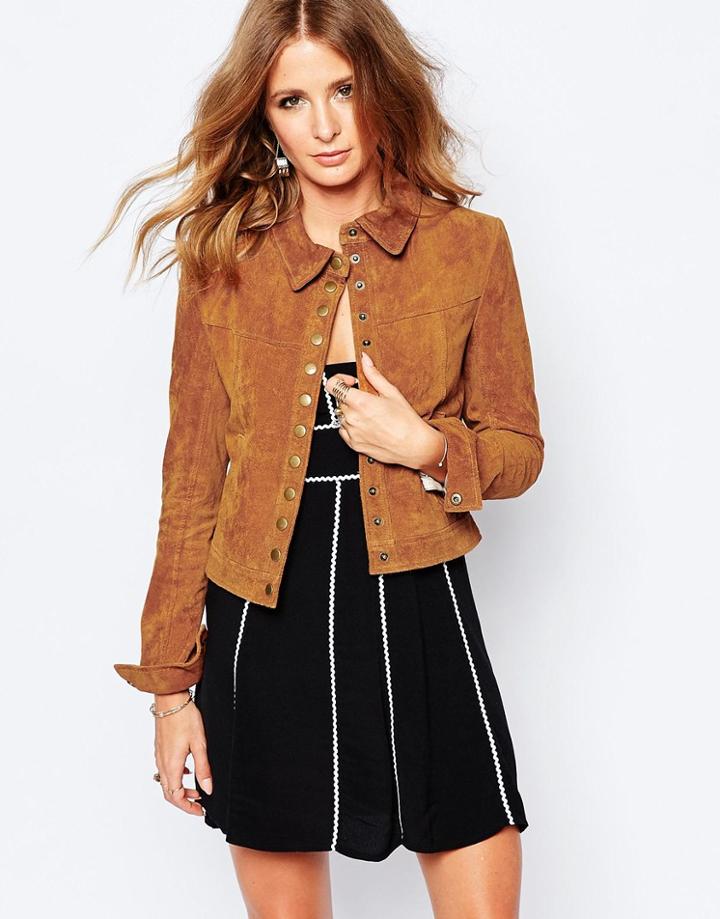Millie Mackintosh Suede Western Jacket - Tan