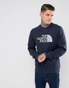 The North Face Drewpeak Crew Neck Sweatshirt Chest Logo In Navy - Navy