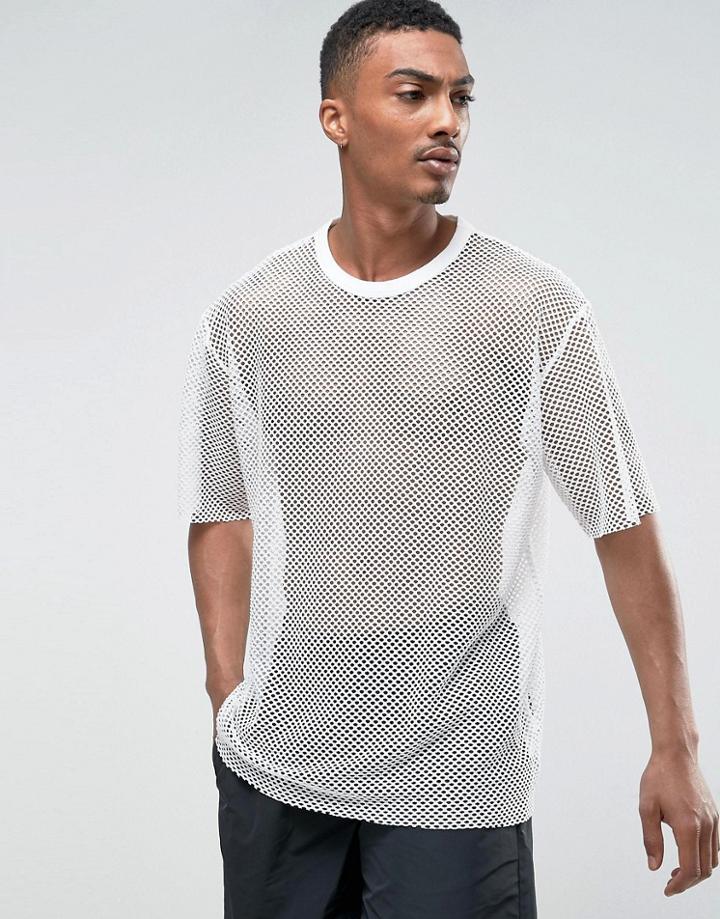 Weekday Net T-shirt - White