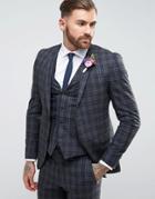 Jack & Jones Premium Skinny Wedding Suit Jacket In Check - Gray