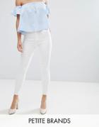 Miss Selfridge Petite Fray Hem Skinny Jeans - White