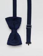 Religion Wedding Knitted Bow Tie In Navy - Blue