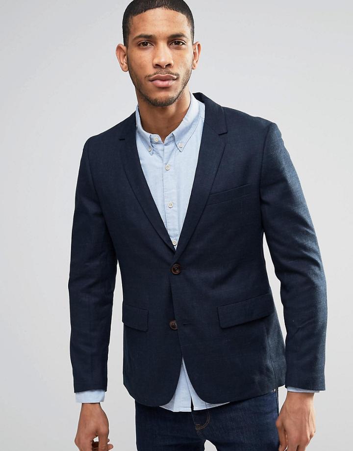 Farah Ellinson Cross Hatch Blazer - Navy