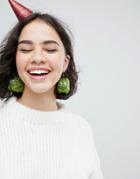Paperchase Holidays Sprout Stud Earrings - Multi
