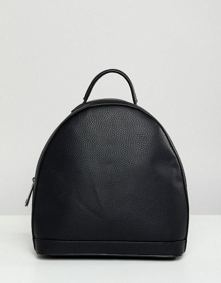 Street Level Black Minimal Zip Backpack - Black