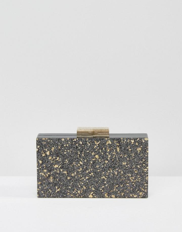 Asos Marble Box Clutch Bag - Black