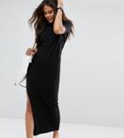 Asos Tall Ultimate T-shirt Maxi Dress - Black