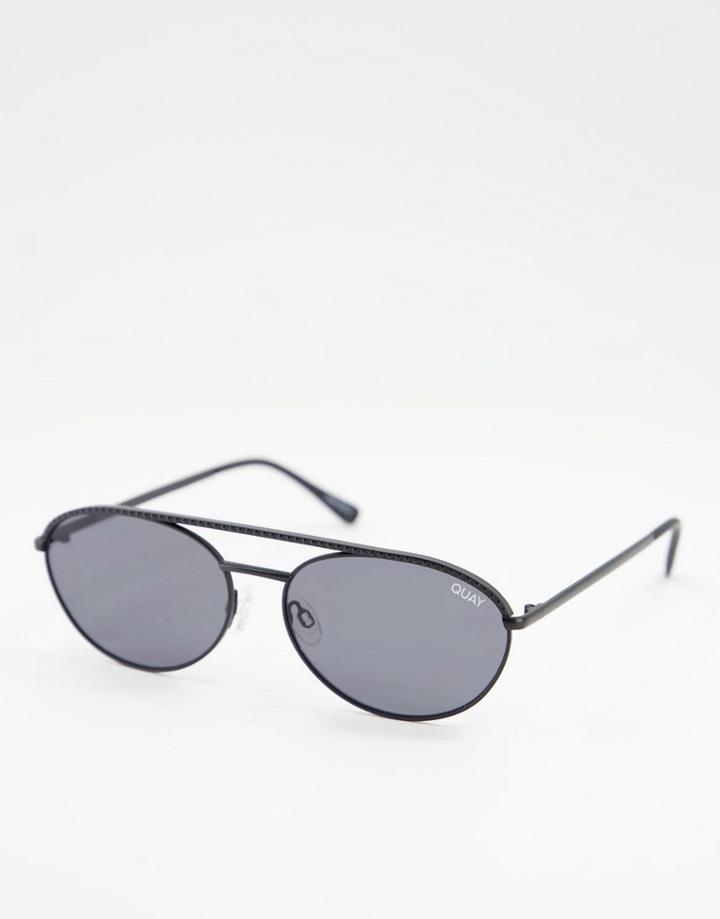 Quay Black Aviator Sunglasses