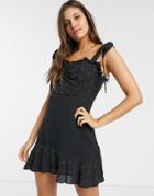 Stevie May Celeste Star Embroidered Mini Dress-navy