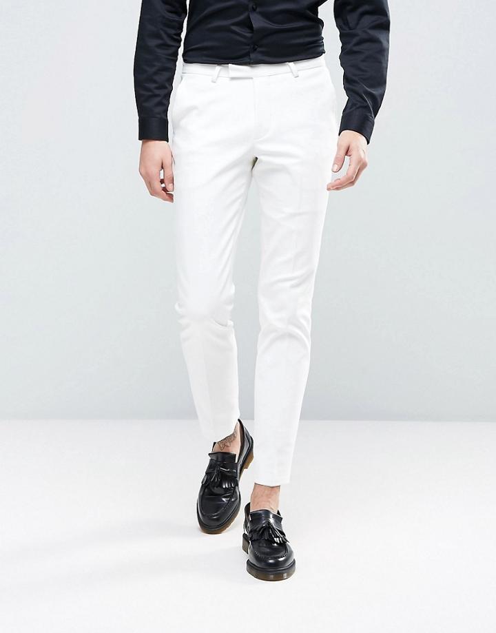 Noose & Monkey Super Skinny Tuxedo Pant - White