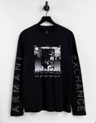 Armani Exchange Graphic Print Long Sleeve T-shirt In Black