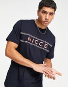 Nicce Cedar Embroidered T-shirt In Navy
