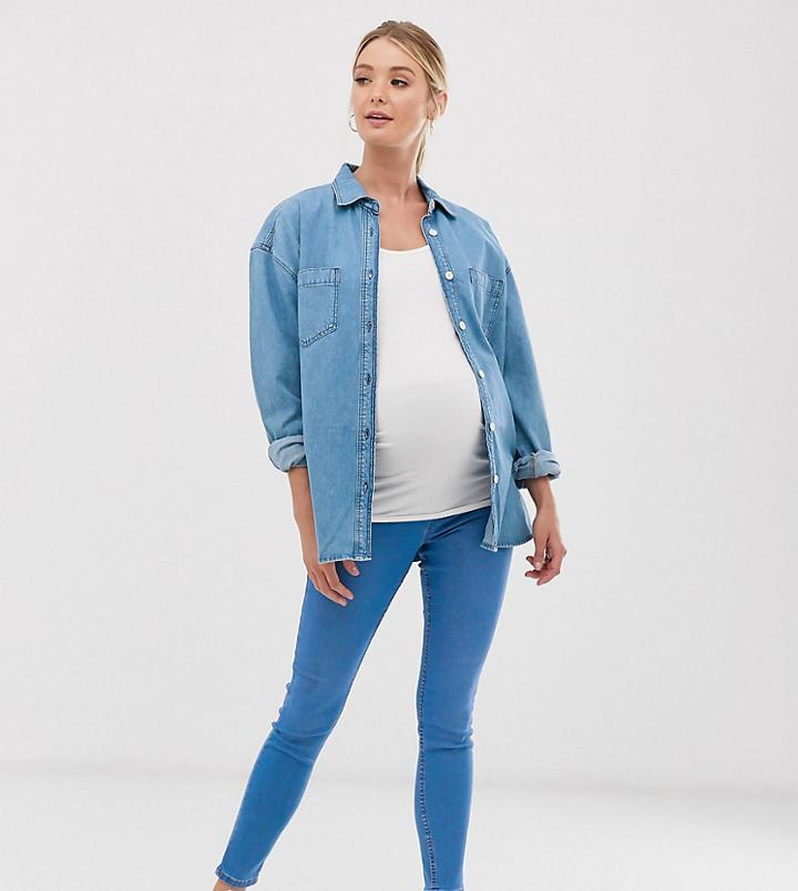 New Look Maternity Jeggings In Light Blue - Blue
