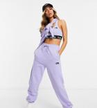The North Face Oversized Essential Sweatpants In Lilac Exclusive To Asos-purple