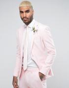 Asos Wedding Super Skinny Suit Jacket In Pale Pink - Pink