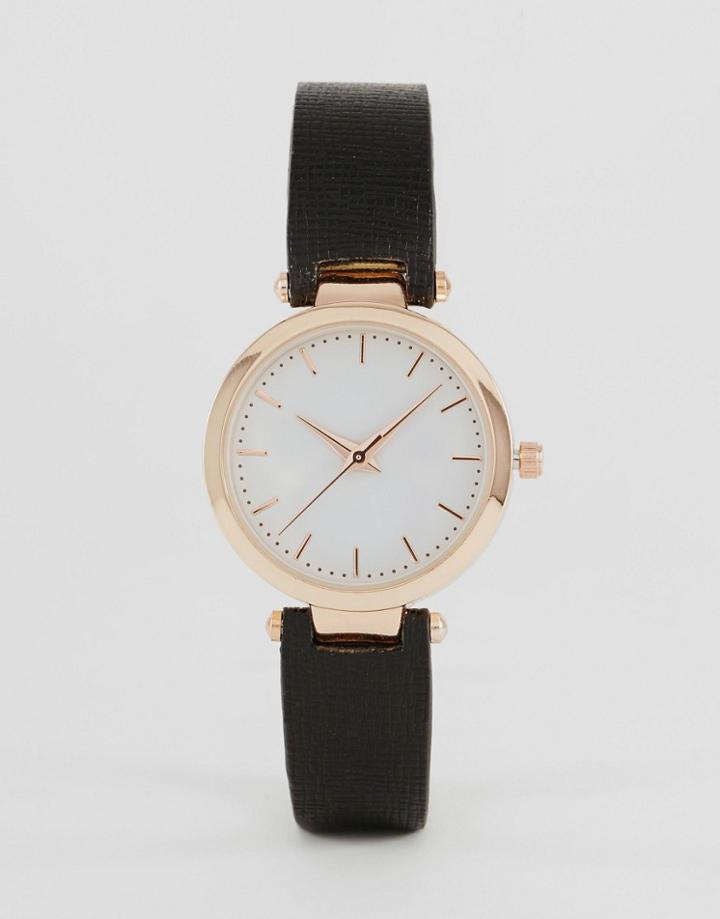 Asos T Bar Sleek Watch - Black