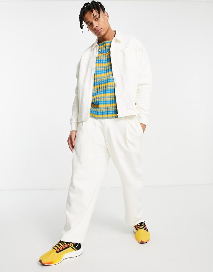 Asos Design Relaxed Smart Sweatpants In Off-white - Part Of A Set