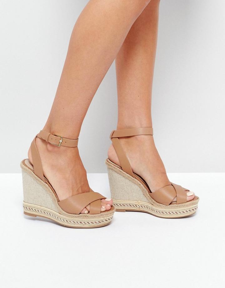 Aldo Clodia Tan Espadrille Wedge Sandals - Tan