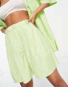 Asos Design Dad Shorts In Bright Apple - Part Of A Set-green