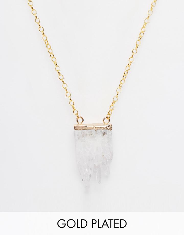Only Child 22k Gold Dipped Ice Pendant Necklace - Gold