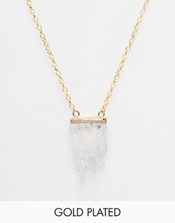 Only Child 22k Gold Dipped Ice Pendant Necklace - Gold