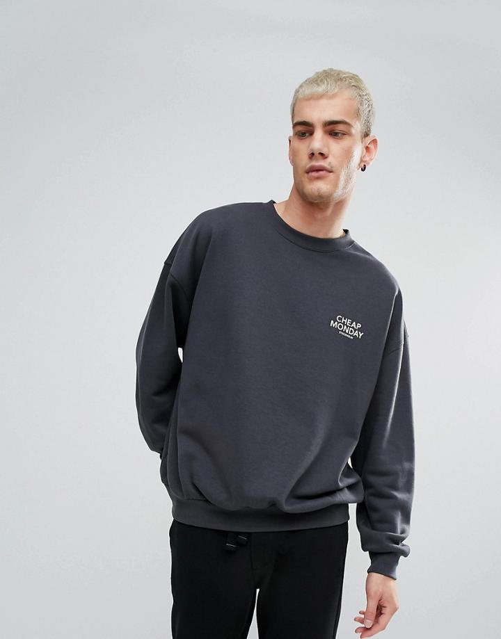 Cheap Monday Logo Goal Sweatshirt Black - Black