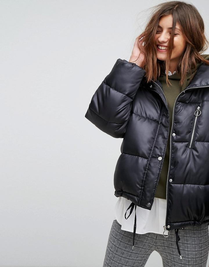 Stradivarius Puffer Jacket - Black