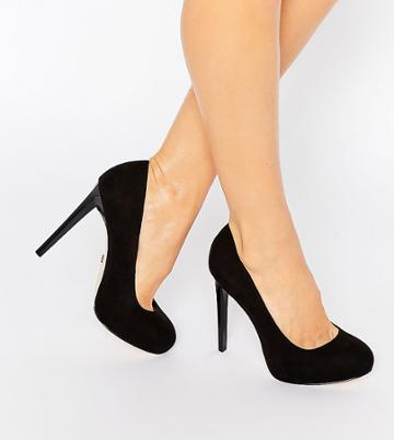 Faith Wide Fit Cadles Black Platform Pumps - Black