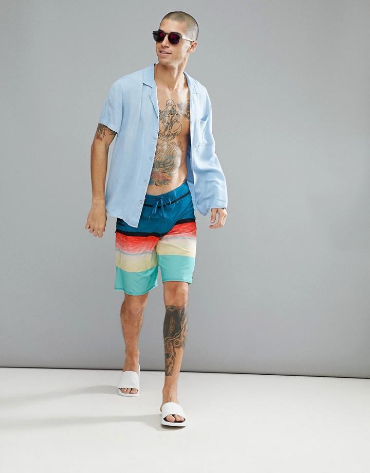 Quiksilver Slab Logo Vee 20 Boardshort In Blue/orange - Blue