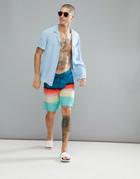 Quiksilver Slab Logo Vee 20 Boardshort In Blue/orange - Blue