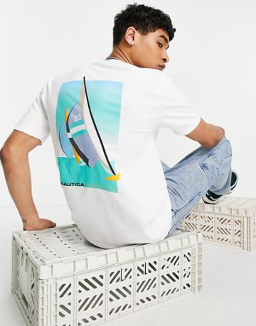Nautica Competition Raggy Back Print T-shirt In White