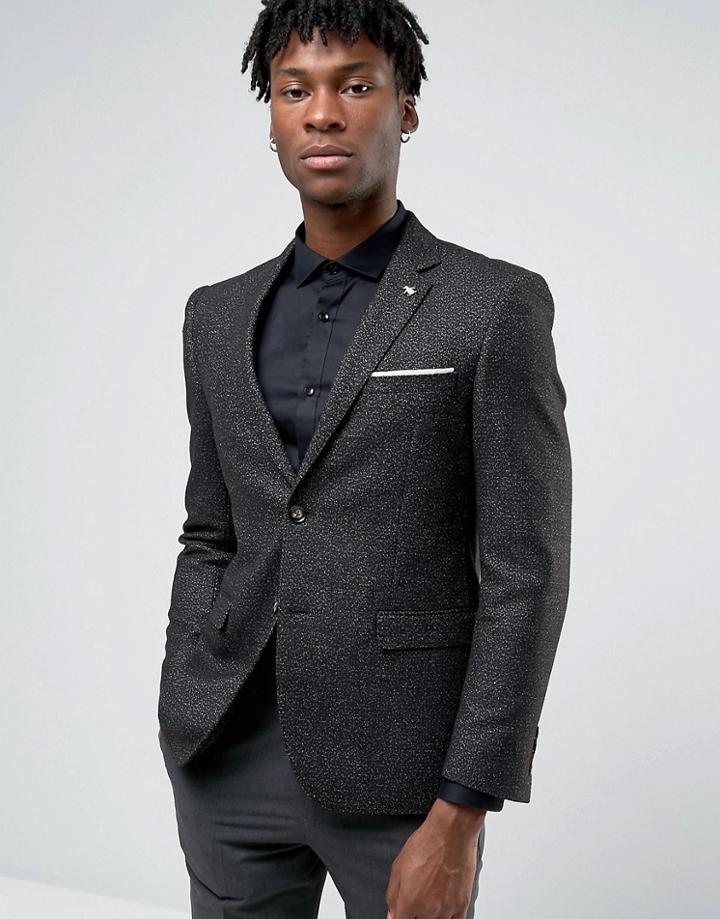 Penguin Formal Black And White Fleck Jacket - Black