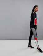 South Beach Mesh Panel Legging In Black And Red - Multi