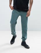 Asos Skinny Joggers With Wash In Green - Green