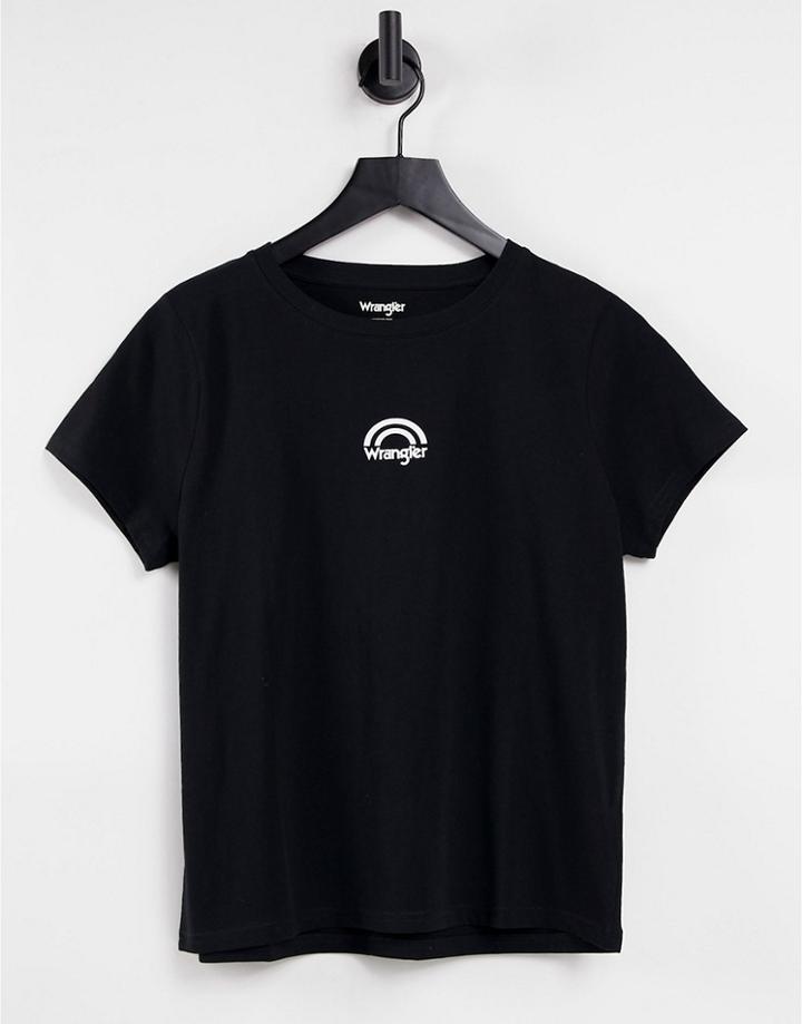 Wrangler Short Sleeve Rainbow Graphic Tee In Black